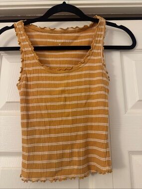 Aeropostale Mustard Yellow Striped Ribbed Tank